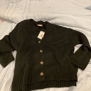 New with tags oversized cardigan with tortoise shell buttons